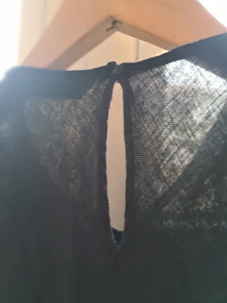 Vestido largo lino Zara negro