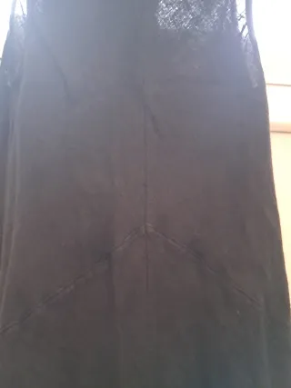 Vestido largo lino Zara negro