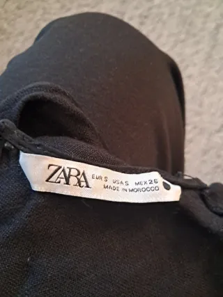 Vestido largo lino Zara negro