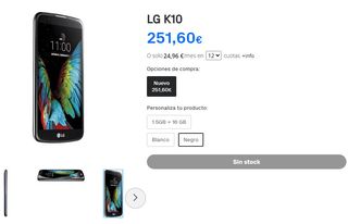 LG K10 Nero 16GB + Scheda SD 8GB