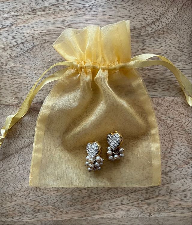 Pendientes Corazón con Perlas y Circonitas