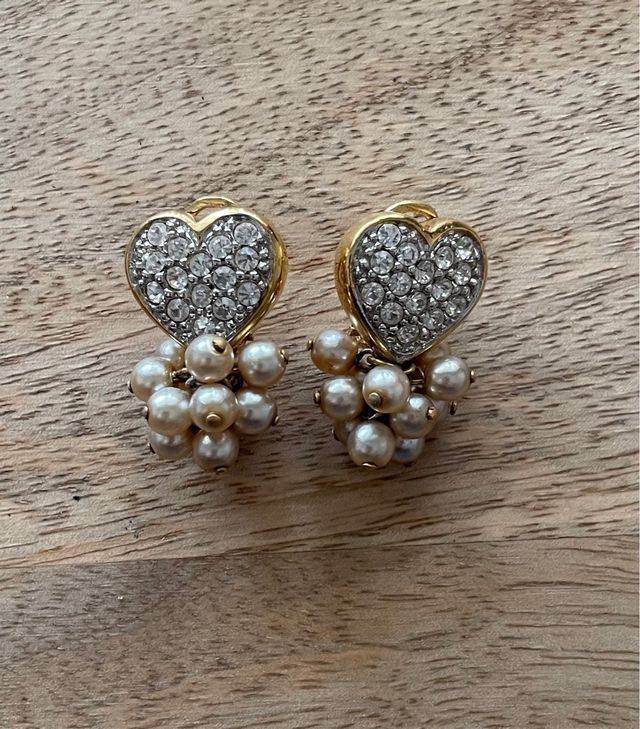 Pendientes Corazón con Perlas y Circonitas