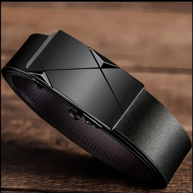 Set 3 Cinture Uomo  Nera Fibbia Oro