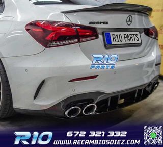 DIFUSOR MERCEDES CLASE A V177 AMG 18- SEDAN LOOK A45 + COLAS