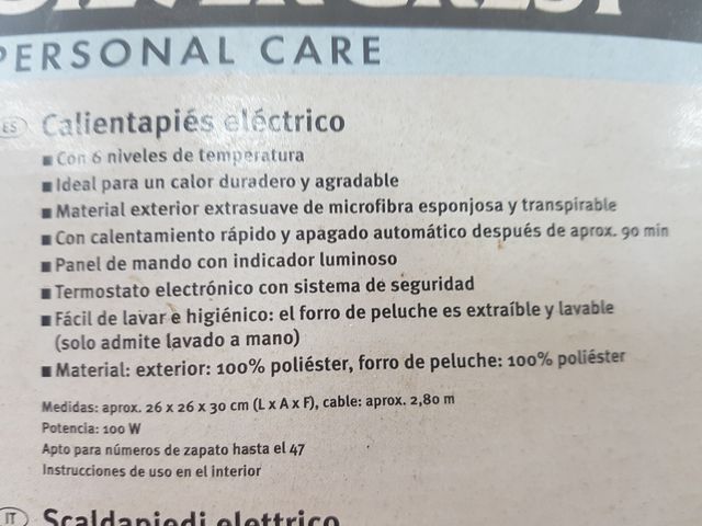 Piedini riscaldanti elettrici Silver Crest