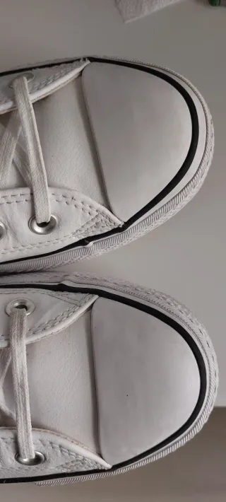 Converse All Star Piel Blanca Plataforma