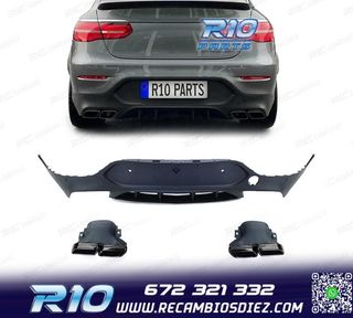DIFUSOR MERCEDES GLC C253 COUPE 16-19 LOOK GLC63 + COLAS ESC