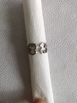 Anillo ajustable plata ositos