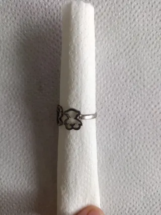 Anillo ajustable plata ositos