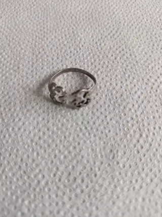 Anillo ajustable plata ositos