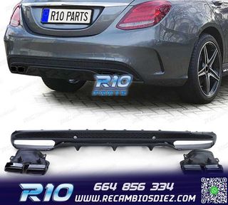 DIFUSOR MERCEDES CLASE C W205 SEDAN 13-18 LOOK AMG + COLAS E