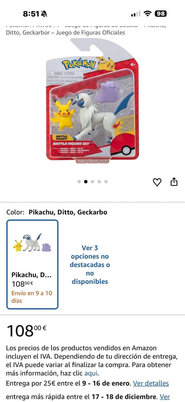 Figuras Pokémon: Pikachu, Ditto e Geckarbor