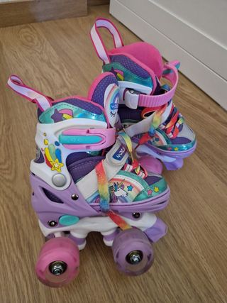 Patines 4 ruedas talla 26-29 unicornio