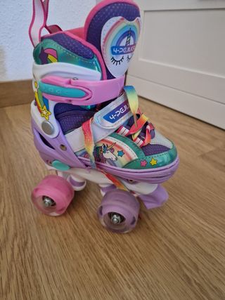 Patines 4 ruedas talla 26-29 unicornio