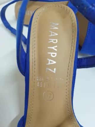 Zapatos de tacón azul Klein para fiesta