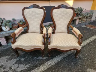 Coppia poltrone antiche mogano