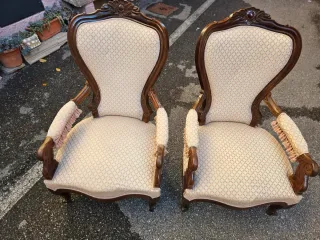 Coppia poltrone antiche mogano