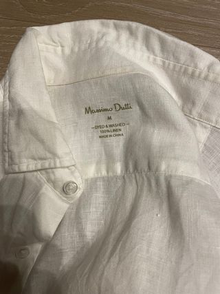 Camisa Massimo Dutti Lino Blanca Talla M