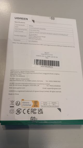 Cable UGREEN USB-C a HDMI 8K 60Hz