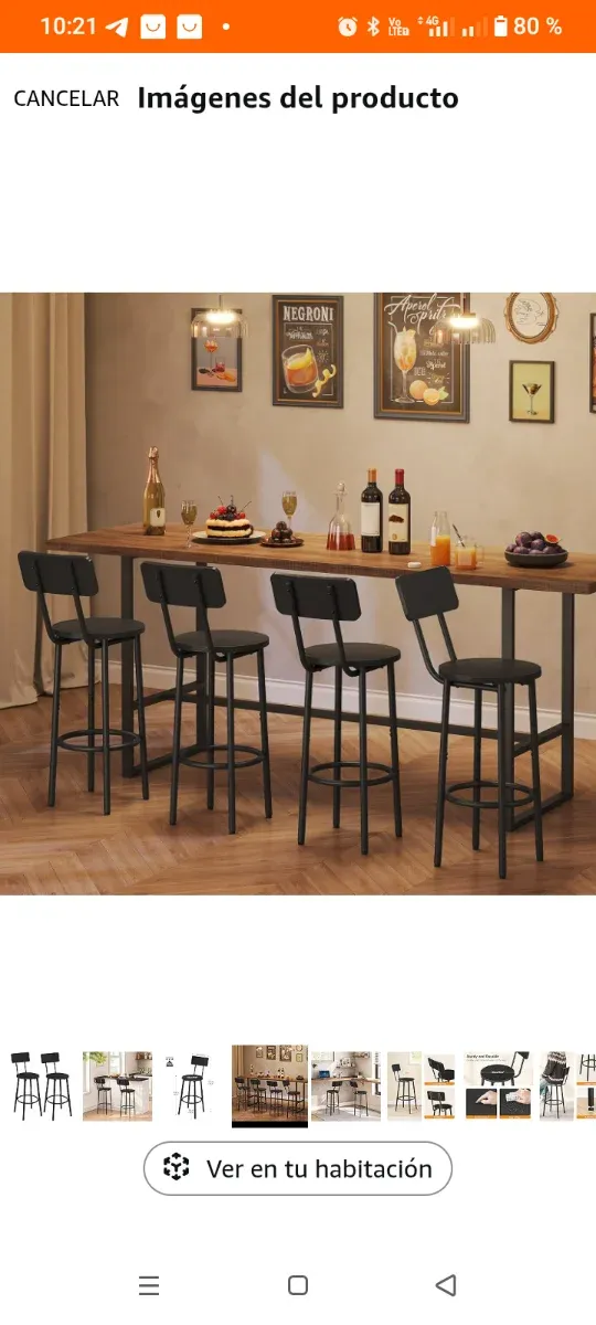 Set di 2 sgabelli alti da cucina in metallo