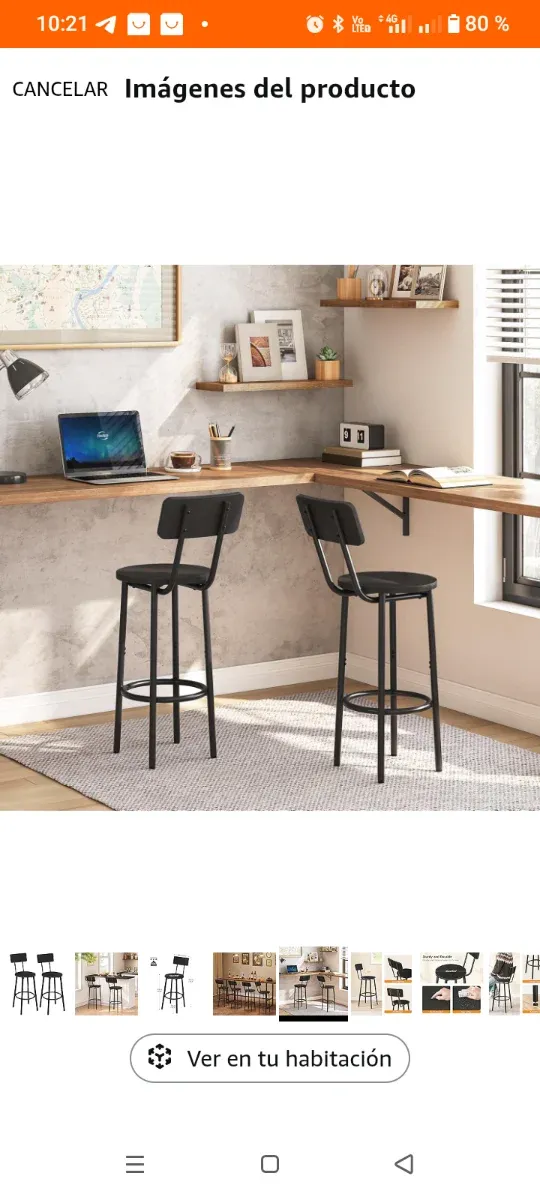 Set di 2 sgabelli alti da cucina in metallo