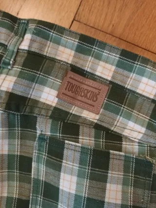 Pantalones cuadros skate verde y blanco