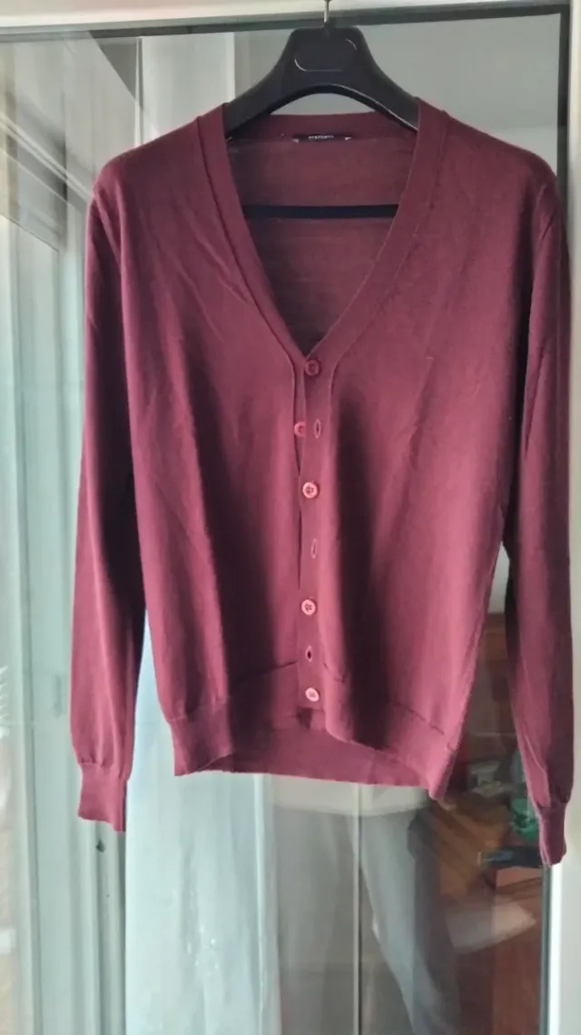 Cardigan uomo bordeaux