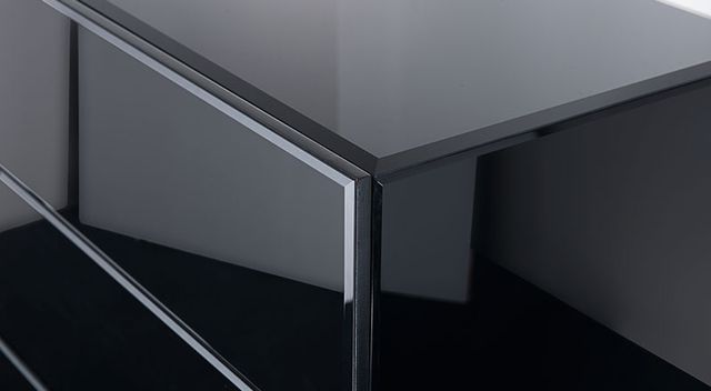 Cómoda de cristal negra y gris