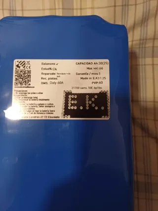 Batería Patinete Eléctrico 60 vt 30 ap totalmente