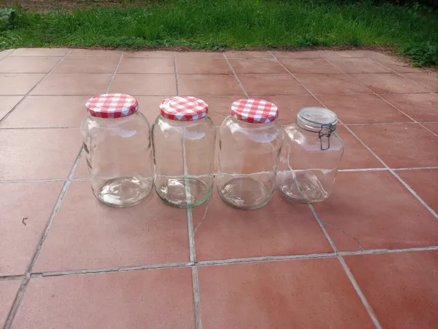 4 grandi barattoli di vetro
