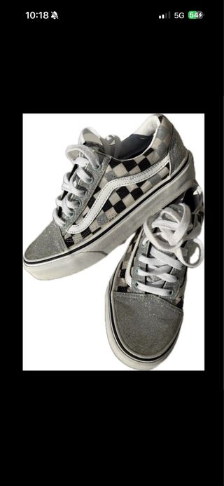 Vans Mujer Trainers Checkerboard Glitter