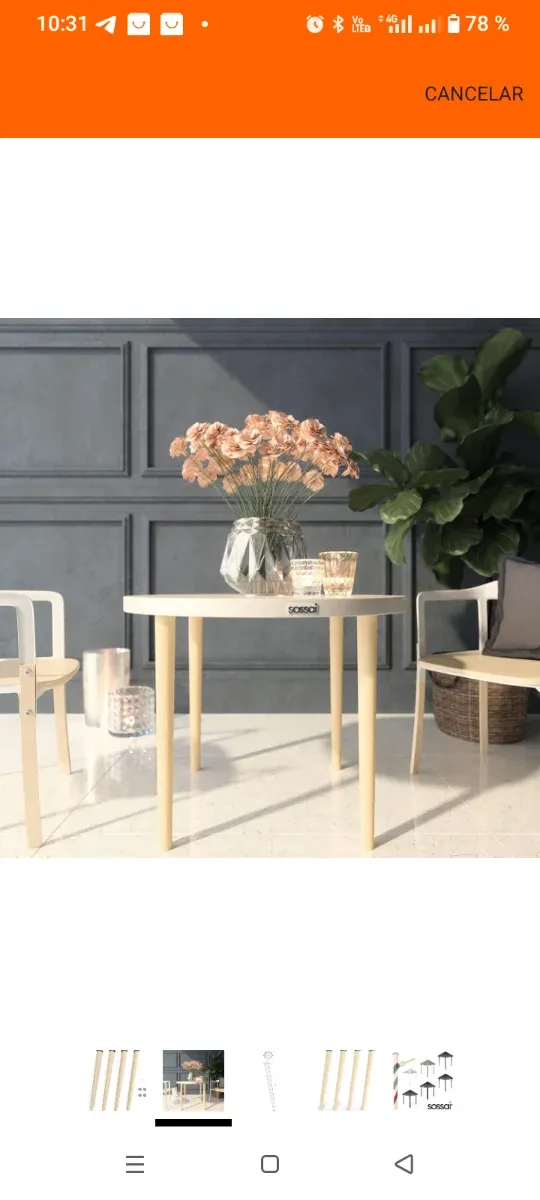 Set di 4 piedini in legno di faggio naturale per tavolo