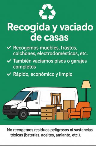 Recogida y vaciado de casas, pisos, garajes, local