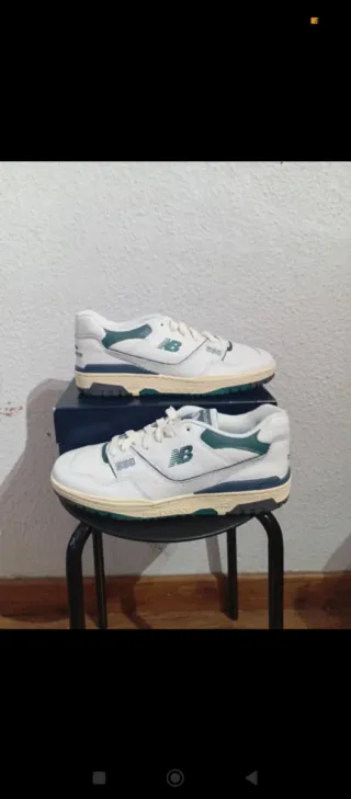 Zapatillas New Balance 550 Hombre Blancas/Verdes