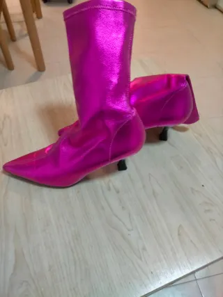 Botín elástico rosa talla 39