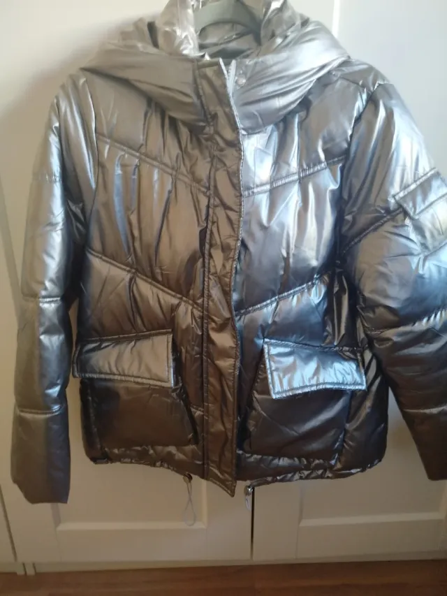 Abrigo acolchado plata talla única