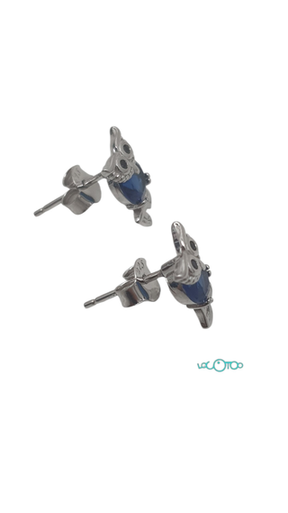 Pendientes De Plata Buho Azul