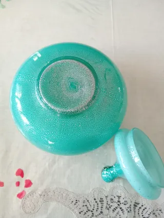 Centrotavola vintage in vetro fatto a mano Italy