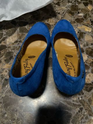 Zapatos Mustang Talla 37 Azul Ante