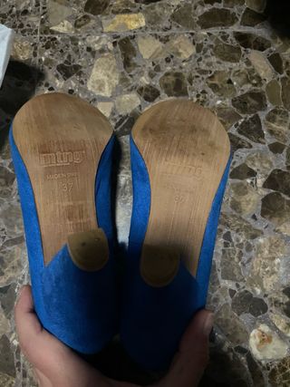 Zapatos Mustang Talla 37 Azul Ante