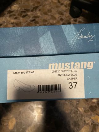 Zapatos Mustang Talla 37 Azul Ante