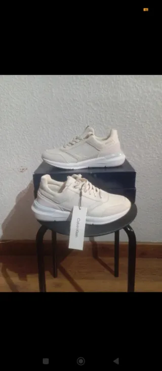 Zapatillas Calvin Klein Mujer Beige/Blanco