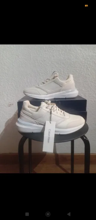 Zapatillas Calvin Klein Mujer Beige/Blanco