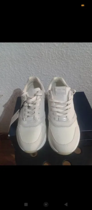 Zapatillas Calvin Klein Mujer Beige/Blanco