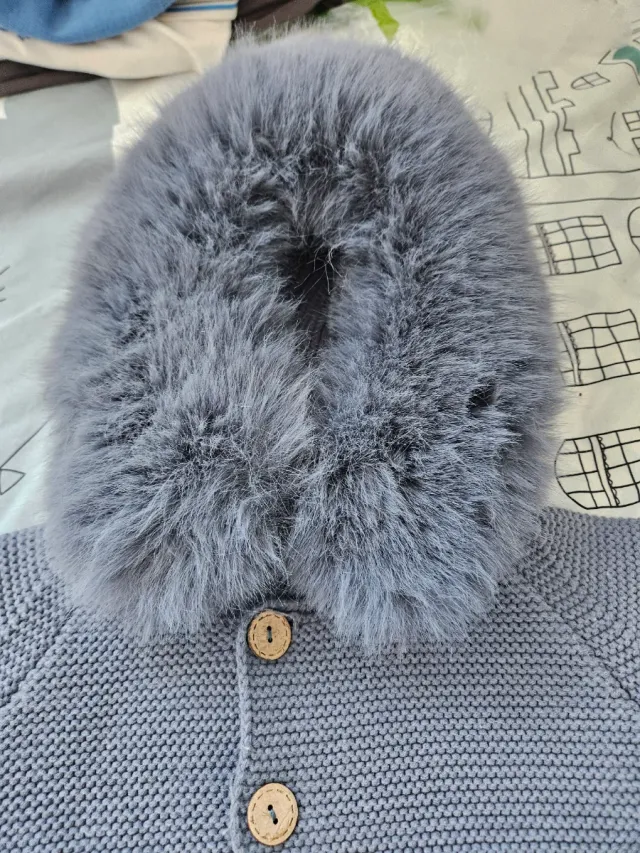 Abrigo Pangasa azul con pelo