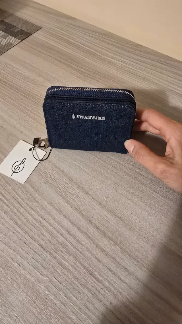 Portafoglio Stradivarius blu jeans
