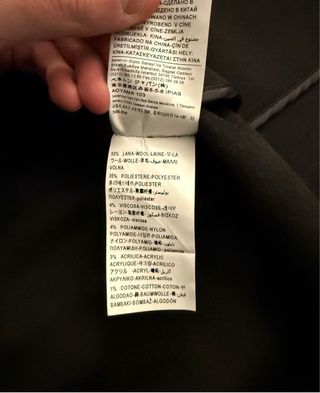 Cappotto Benetton Sfoderato Nero Taglia XL