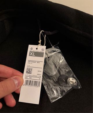 Cappotto Benetton Sfoderato Nero Taglia XL