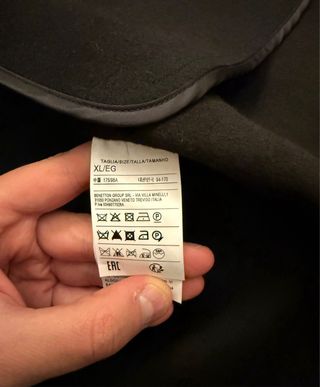 Cappotto Benetton Sfoderato Nero Taglia XL