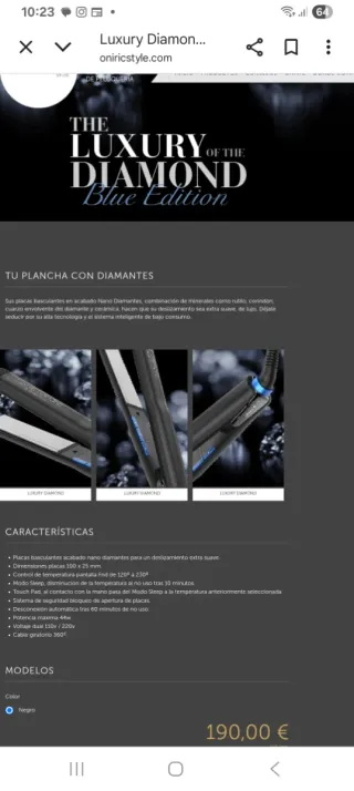 Plancha pelo profesional Oniric Negro